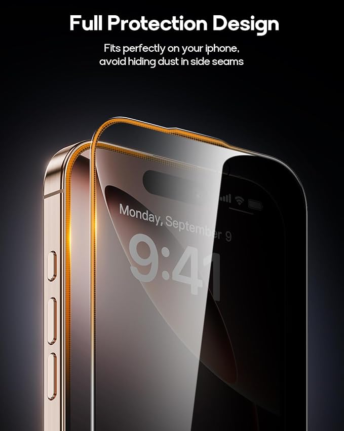 3 Pack for iPhone 14 Plus/iPhone 13 Pro Max Tempered Glass Privacy Screen Protector, Dust Free CABIN, Auto Positioning, Bubble Free, Privacy Protection, Easy Installation,9H+ Hardness