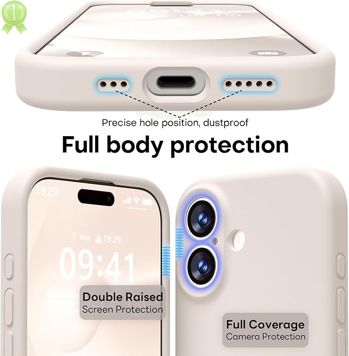 LOVE 3000 Designed for iPhone 17 Case, Premium Silicone [Compatible with Magsafe][Soft Anti-Scratch Microfiber Lining] Shockproof Protective Phone Case for Men Women 6.3", Stone