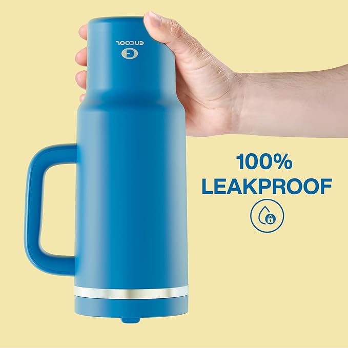 40 oz Tumbler with Handle and Straw: Stainless Steel Insulated Tumbler Keeps Cold for 24 Hours, Leakproof Travel Cup Fits in Cup Holder and BPA-Free, Celtic Blue