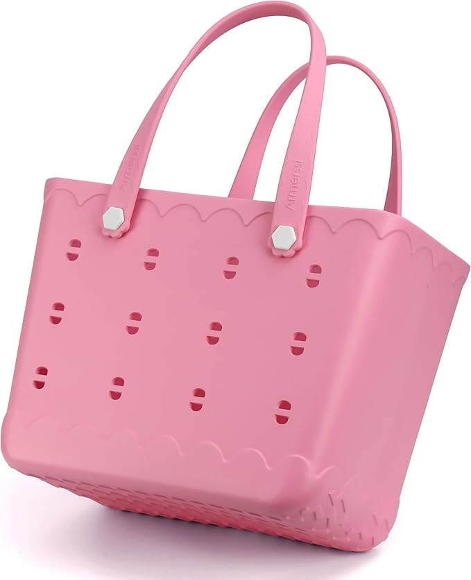 Armerssi Rubber Tote Bag For Women Large Rubber Beach Bag Waterproof Washable Handbag Durable Tote Bag Beach Swimming Travel