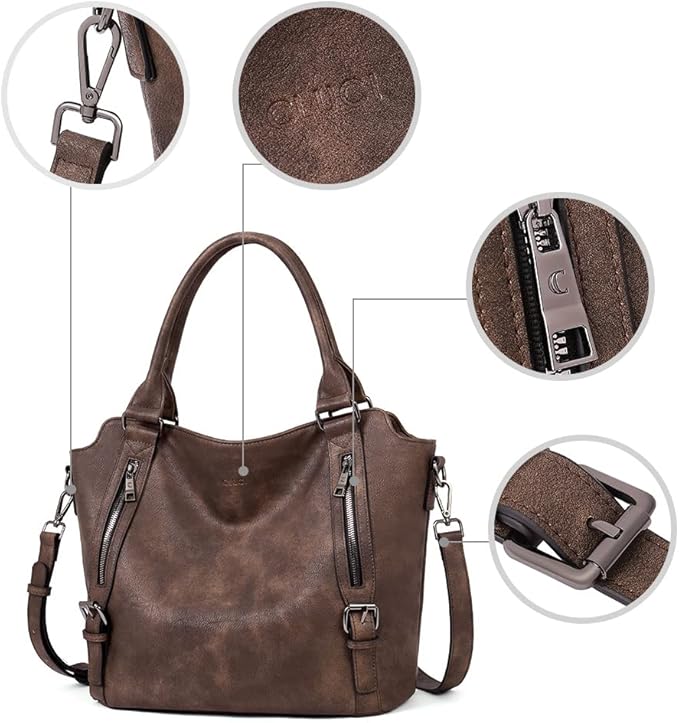 CLUCI Purses for Women Vegan Leather Handbags Tote Purse Shoulder Bag Large Ladies Hobo Bags