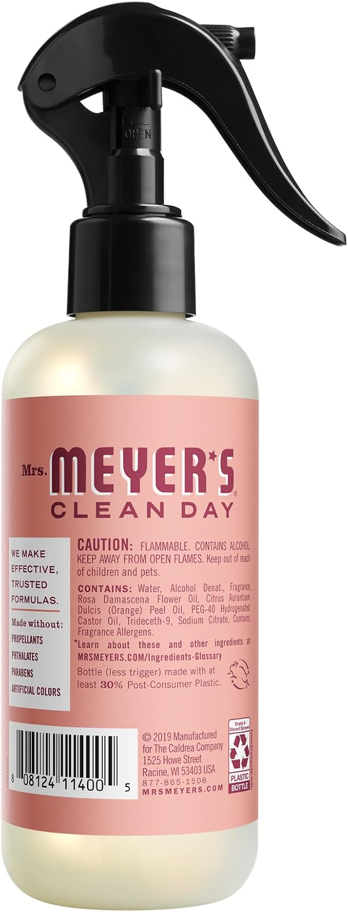 MRS. MEYER'S CLEAN DAY Room and Air Freshener Spray, Non-Aerosol Spray Bottle Infused with Essential Oils, Limited Edition Rose, 8 fl. oz - Pack of 3