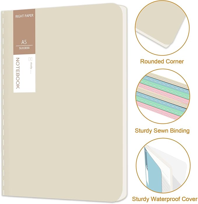 32 Pack A5 Colorful Notebooks Bulk, 8x5.5 Inches Lined Paper Travel Journaling Notebooks with 4 Colors, Composition Notebook for School Office Supplies, 38 Sheets 76 Pages
