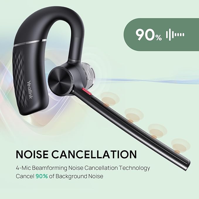 Yealink BH71 Pro Bluetooth Headset with USB-C/A Dongle, Teams Certified, Wireless Earphone for Cell Phone,PC,Laptop,Noise Cancelling Microphone, Adjustable Ear Hook