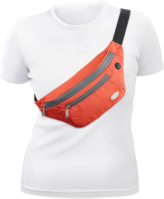 Entchin Fanny Pack for Women Men,Crossbody Belt Bag with 4-Zipper Pockets,Adjustable Waist Bag Pack,One of the Most Popular Travel Essential Gifts for Walking,Traveling,Cycling