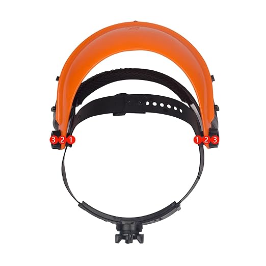 Safety Mask with Mesh Visor for Chainsaw Trimmer Pole Pruners, Protective Mask and Mesh Mask for Face Protection （Orang）