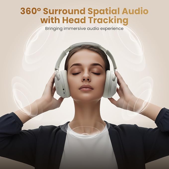 HAYLOU S40 Noise Cancelling Headphones Over Ear, 50dB Hybrid ANC with Multiple Modes, LDAC Hi-Res Wireless Audio, 90H Playtime, Custom EQ via App, Bluetooth 6.0 Multipoint Connect, 5 HD Mics Call