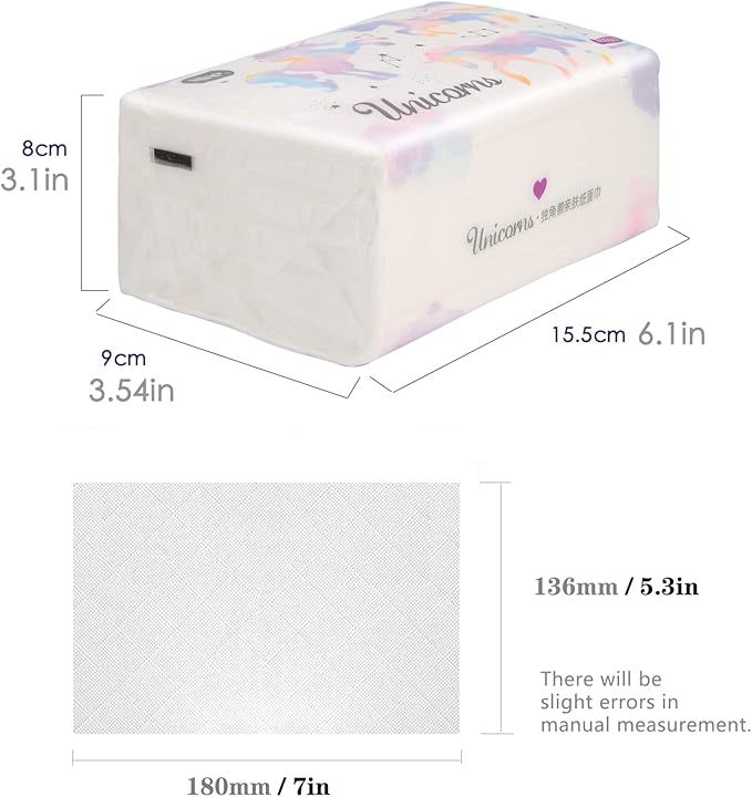 Pack of 6, Soft Small Facial Tissue, Toilet Paper, Disposable Napkin, Bag Cover NOT Box, White Facial Paper, Material Wood Pulp Fiber NOT COTTON, 4-Ply