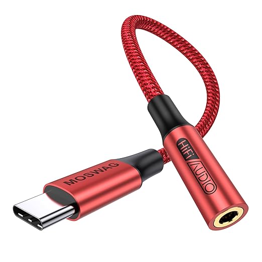MOSWAG USB Type C to 3.5mm Headphone Jack Adapter, Audio Adapter USB C to Aux Dongle Cable Cord for iPhone 15 Plus/15 Pro Max Samsung Galaxy S23 S22 Ultra S20+ Note 20 10,Pixel 7 6 5 4 and More