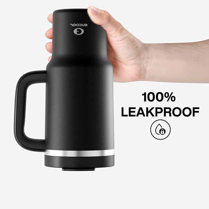 32 oz Tumbler with Handle and Straw: Stainless Steel Insulated Tumbler Keeps Cold for 24 Hours, Leakproof Travel Cup Fits in Cup Holder and BPA-Free, Black Night