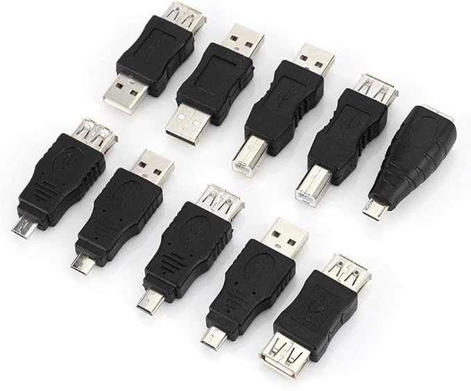 USB Adapter Kit, 40PCS Multiple USB2.0 Adapter Converter Connectors, Compatible USB1.1/1.0
