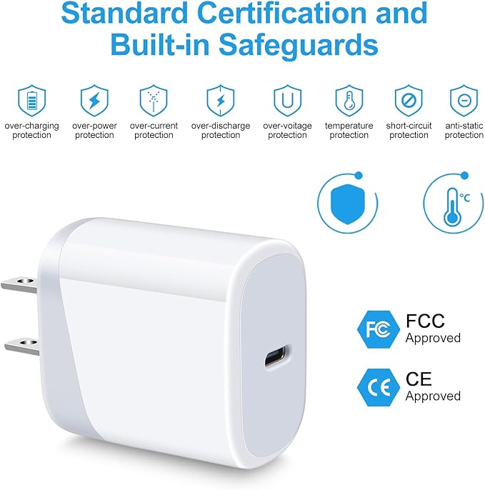 USB C Pixel 7 Fast Charger Type C Charging Block for Google Pixel 10 9a 9 Pro XL 8a 8 Pro 7a 7 Pro 7 6a 6 Pro 5a,20W PD 3.0 USB C Wall Charger Box Cube Power Adapter for iPhone 14,Samsung Galaxy S24