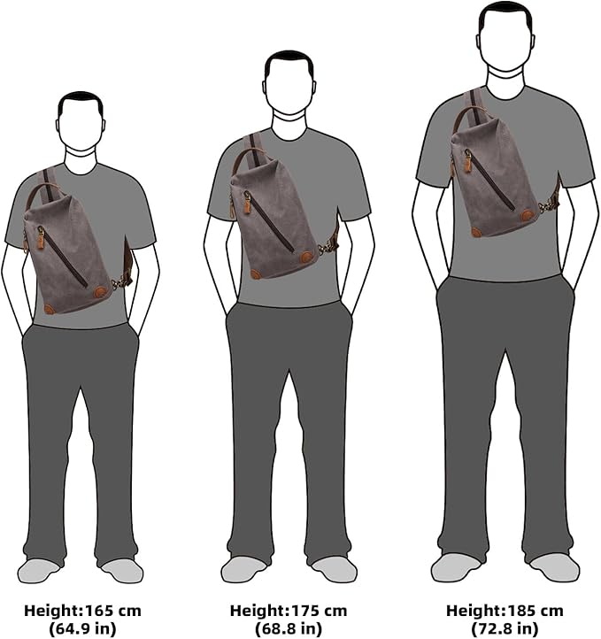 KL928 Canvas Sling Bag crossbody Bags Small Backpack Pack Travel Purse convertible purses for Women Men