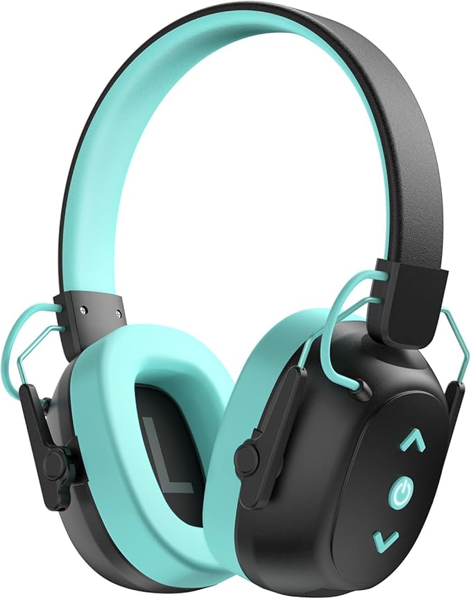 Kids Noise Cancelling Headphones Bluetooth 6.0, 29dB SNR Noise Reduction 94dB Lock Safety Earmuff - 80H Playtime 5Min Charge Get 10H Enjoying, Ear Protection for Autism, Travel, Monster Jam