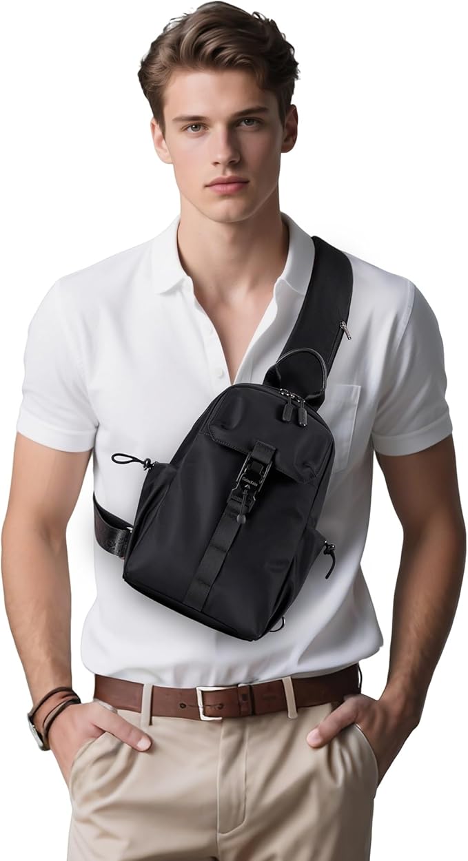 Men's Large Capacity Crossbody Chest Bag, Travel-Ready Sling Pack for Weekend Trips, Waterproof Anti-Scratch Shoulder Bag, Small Backpack, Gift for Men