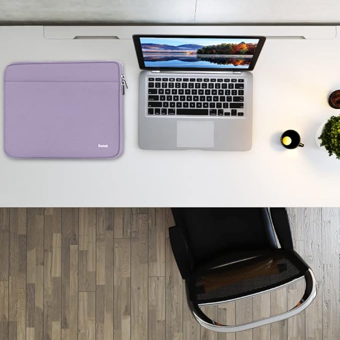 Laptop Sleeve 14 inch, Durable Shockproof Protective Notebook Cover Bag with Accessory Pocket, Carrying Laptop Sleeve Compatible for MacBook HP Lenovo Dell Asus Acer, Lilac Colour