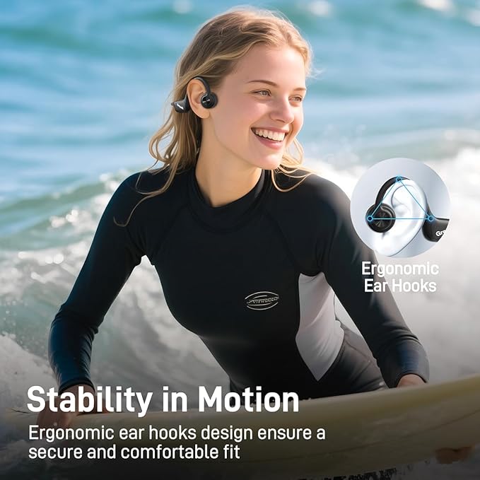 Swimming Headphones,Bone Conduction Headphones Bluetooth 5.4,IP68 Waterproof,32G Memory Sports Headphone,Underwater Headphone with MP3-Player for Swim,Open Earphones for Swimming Running