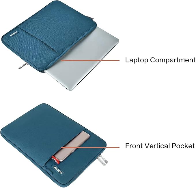 MOSISO Laptop Case 15 inch, 15 inch Laptop Sleeve Compatible with MacBook Air 15 M4 A3241 M3 A3114 M2 A2941 2025 2024 2023,Dell XPS 15,Polyester Vertical Computer Sleeve Bag with Pocket, Deep Teal