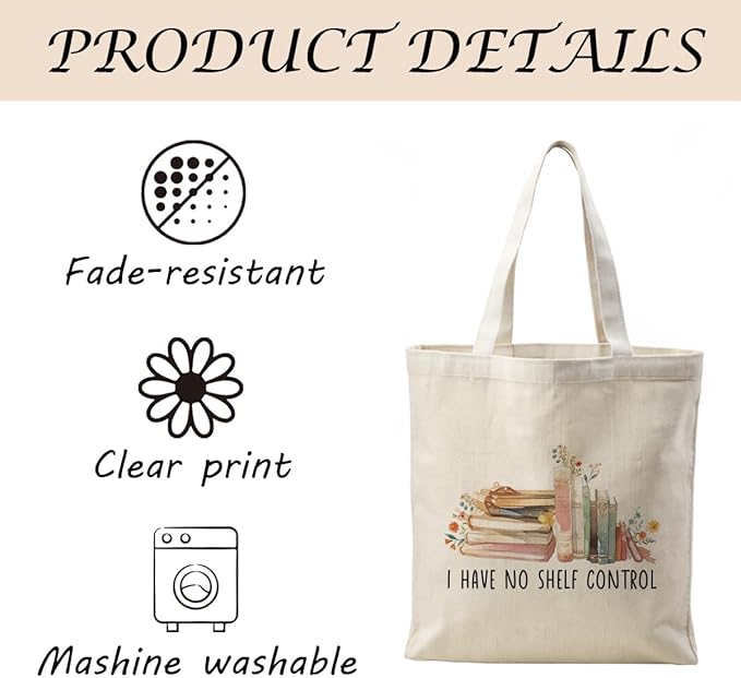 Canvas Tote Bag Aesthetic for Women,Reusable Canvas Cute Shoulder Bag for Grocery, Shopping, Beach & Daily Use