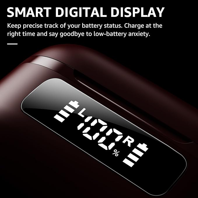 TOZO NC9 Hybrid Active Noise Cancelling Wireless Earbuds, 6 Mics ENC Clear Call, IPX8 Waterproof, in Ear Bluetooth 5.3 Headphones Stereo Bass Ear Buds 59H Playtime with LED Display 32 EQs via APP