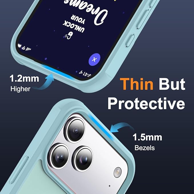 Compatible with iPhone 17 Pro Max Case with Invisible Magnetic O-Ring Stand Military-Grade Translucent Case for iPhone 17 ProMax 6.9" [Compatible with Mag-Safe][Great Grip Feeling], Blue