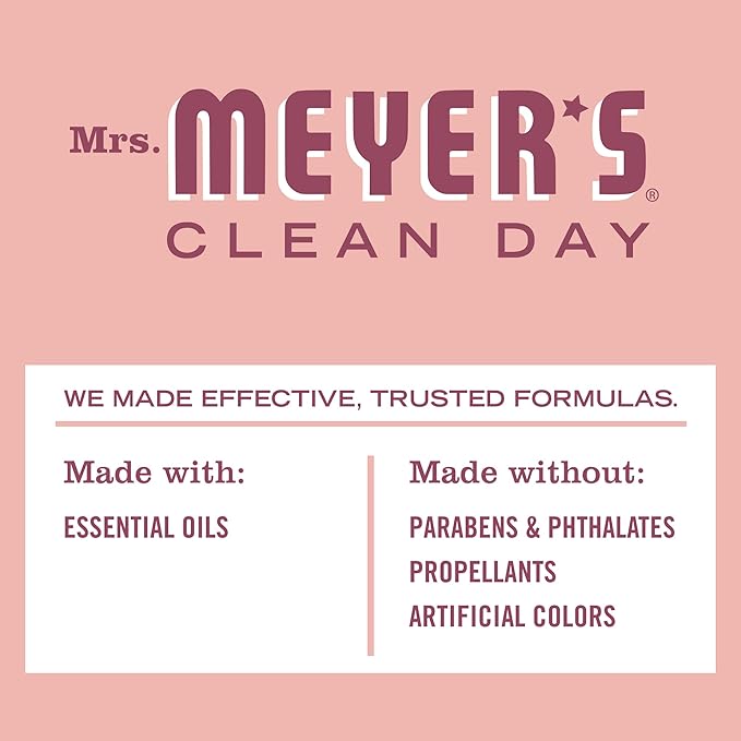 MRS. MEYER'S CLEAN DAY Room and Air Freshener Spray, Non-Aerosol Spray Bottle Infused with Essential Oils, Limited Edition Rose, 8 fl. oz - Pack of 3