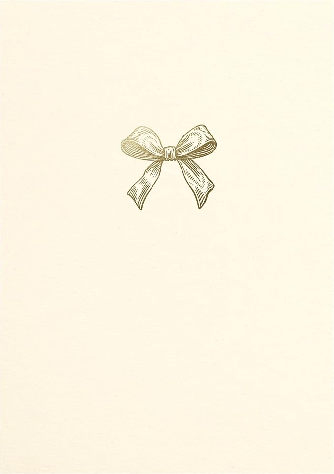 Graphique Bow Cards, Pack of 10 Cards with Envelopes, All Occasion Greetings, Blank Inside, Gold Foil Embossing, La Petite Press Collection Boxed Set, 3.25" x 4.75"