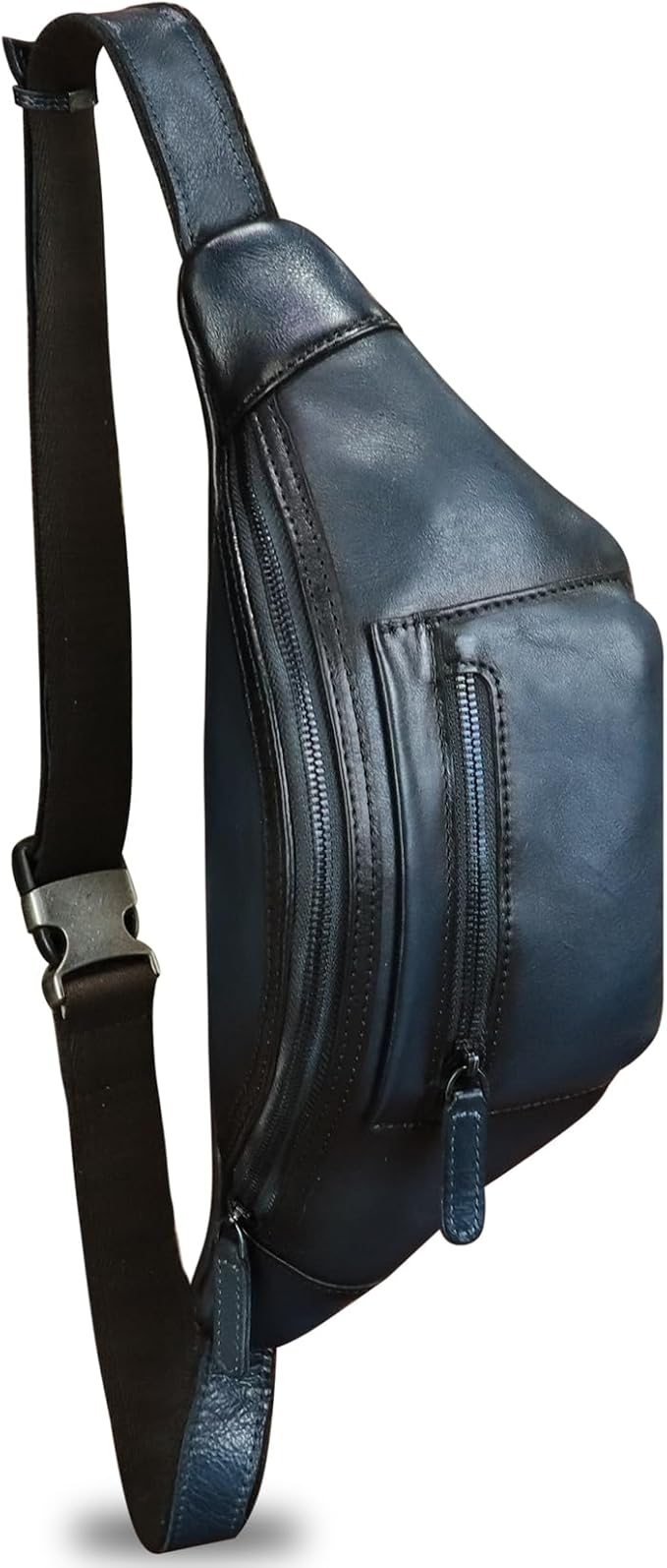 Genuine Leather Fanny Pack for Men and Women Vintage Handmade Leather Waist Bag Sling Bag Sling Backpack Purse Hip Crossbody Bag (Blue)