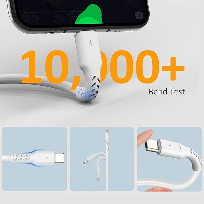 Umefly 1ft 5 Pack Durable USB A to USB Type C 3A Fast Charging Cord, Compatible with Samsung Galaxy S20/S10/S9/S8 Note 20/10/9/8, Moto Z/Z2, LG G5/G6/V20/V30/V40 and new USB-C devices