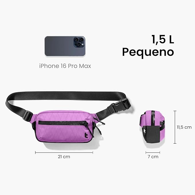 tomtoc 1.5L X-Pac Sling Bag with RFID Blocking, Crossbody Bag Minimalist Chest Shoulder Pack for Men/Women, Water-resistant Lightweight Casual Funny Pack for Travel, Daily Commute