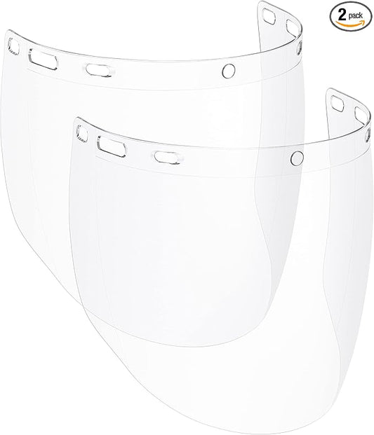 NoCry 2-Pack of Replacement Visors for Heavy Duty Clear Face Shield; Anti-Fog Protective Mask; ANSI Z87.1 Certified; Compatible with Prescription Glasses; Ideal for Woodworking