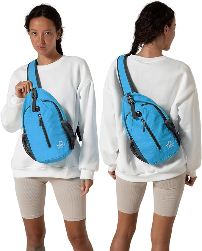 WATERFLY Crossbody Sling Backpack Sling Bag Travel Hiking Chest Bag Daypack