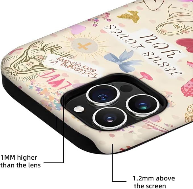 Generic Case Compatible with iPhone 12 Pro Max,Faith Jesus Christian Girly Phone Case for Girl Women,Durable Protection Case
