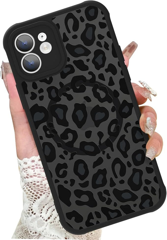 KANGHAR Case for iPhone 11 Phone Case [Compatible with Magsafe] Leopard Printed Pattern Cute Cheetah Protective Magnetic Case for Girls Women Men 6.1"