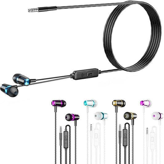 Earbuds Wired with Microphone, 5 Pack Wired Headphones with Powerful Heavy Bass, High Definition, Earphones 3.5mm Jack