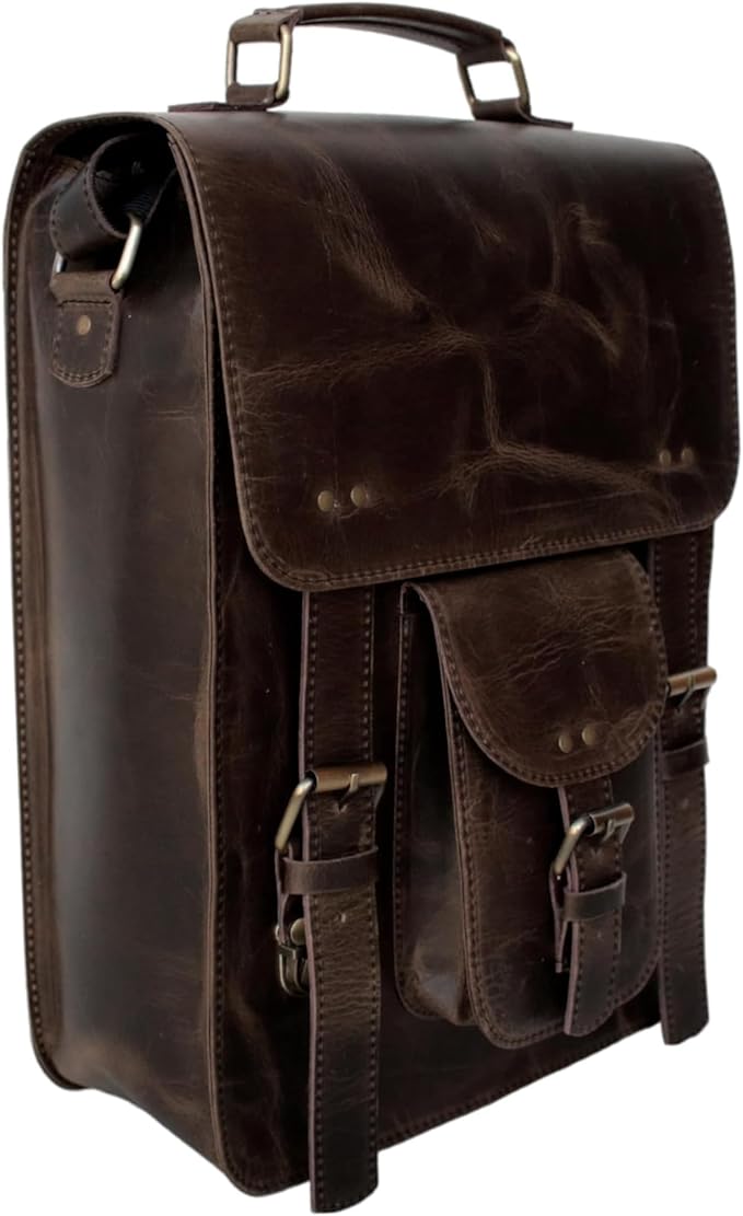 jaald Genuine Leather Messenger Bag Vintage Laptop Crossbody Bag Satchel Man Purse Shoulder Bag for man woman office bag