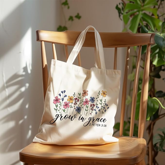 Canvas Tote Bag Aesthetic for Women,Reusable Canvas Cute Shoulder Bag for Grocery, Shopping, Beach & Daily Use