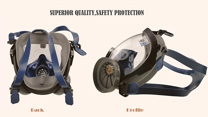 SYINE Organic Vapors Full Respirator Mask Gas Mask Spray Paint Chemical Formaldehyde Dustproof Respiratory Protection,Respirator with 1 Pair Filter Cartridges and Carrier Bag