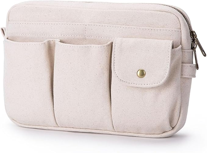 Storage Bag-arge Cosmetic Bag for Women, Travel Makeup Bag, Zip Up Bag, Cute Makeup Bag - Pure Cotton Canvas - Can be Suspended - Perfect Storage for Cosmetics