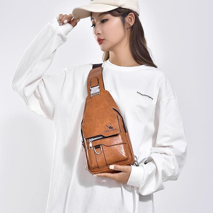 Sling Bag for Men Crossbody Chest Bag Over the Shoulder Purse Casual Sling Backpack for Travel Hiking Cycling