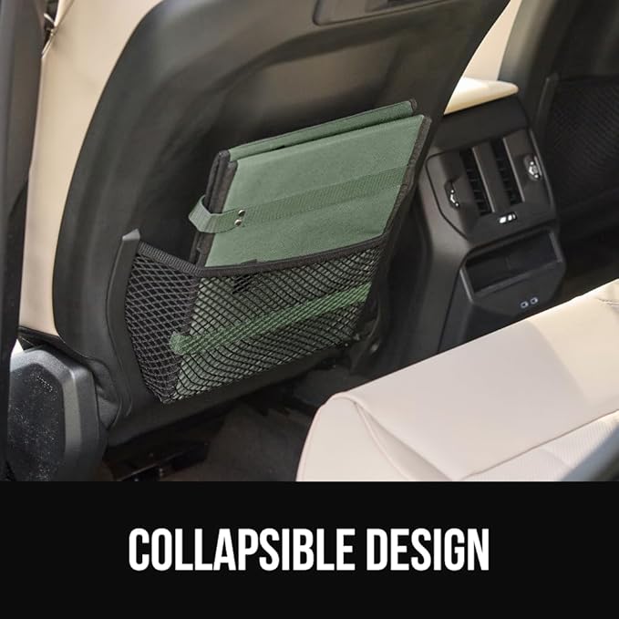 GORILLA GRIP Heavy Duty Foldable Reusable Grocery Bags, Tear Resistant Box Shape Shopping Tote with Reinforced Handles, Grip Feet, Easily Carry and Transport Groceries, 1 Pack, 13x10x11, Sage Green