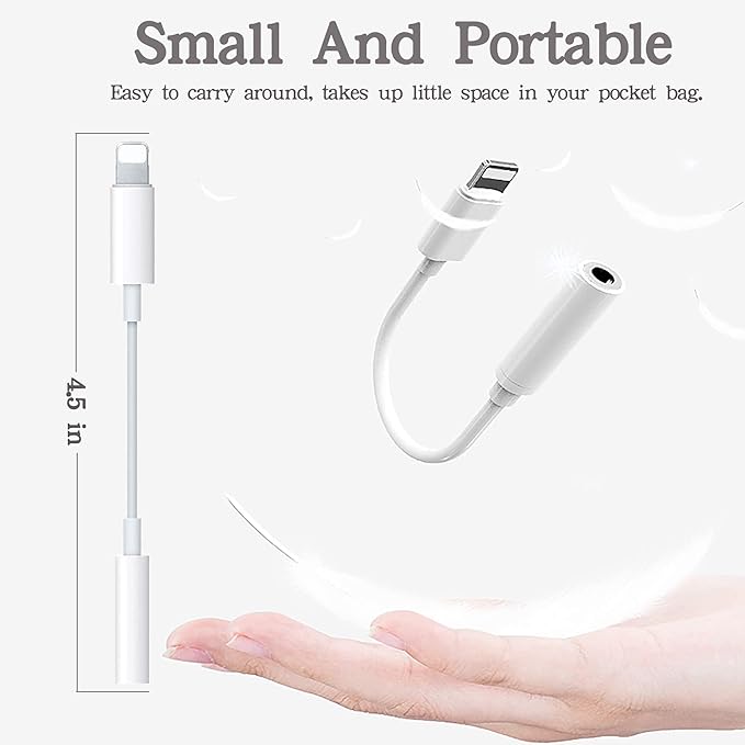 Apple MFi Certified 2 Pack Lightning to 3.5mm Headphone Aux Audio Jack Adapter, iPhone Dongle Cable Earphones Headphones Converter Compatible with iPhone 13 12 11 Pro X XR XS Max 8 7 (3)