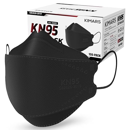 KN95 Face Masks 100 Pack, Breathable Comfortable and Disposable KN95 Mask, Black