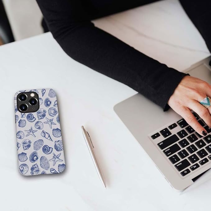 DAIZAG Case Compatible with for iPhone 11 Pro,Cute Blue Seashell Phone Case for iPhone 11 Pro for Girl Women Boy Men