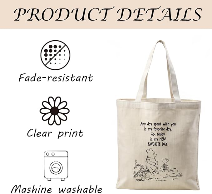 Canvas Tote Bag Aesthetic for Women,Reusable Canvas Cute Shoulder Bag for Grocery, Shopping, Beach & Daily Use