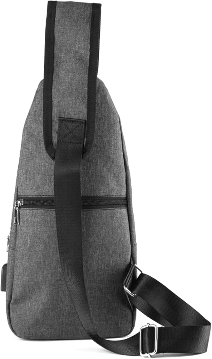 Seoky Rop Men Women Sling Backpack Anti Theft Crossbody Shoulder Chest Bag with USB Charging Port