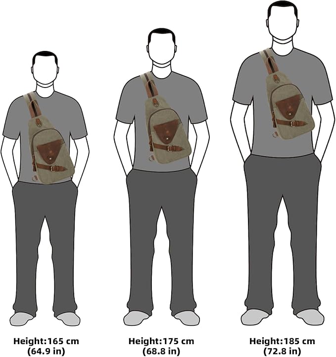 KL928 Canvas Sling Bag Crossbody Backpack Shoulder Casual Rucksack for Men Women,Olive Green