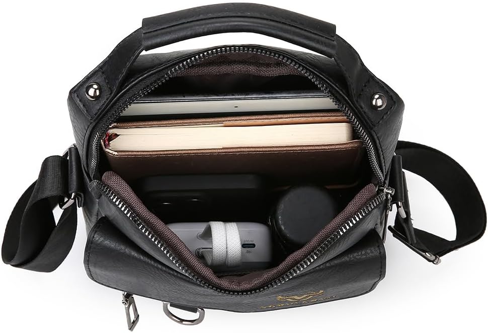 Shoulder Bag for Men Crossbody Bags Leather Sling Bag Messenger Bags with Multiple Pockets Business Outdoor