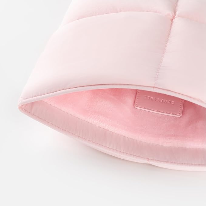 Comfyable Puffy Laptop Sleeve 13 Inch 14 Inch, Quilted Puffer Laptop Carrying Case, Pillow Case Compatible with MacBook Air M4 2025 M3 M2 M1, MacBook Pro M4 Pro/Max, Light Pink