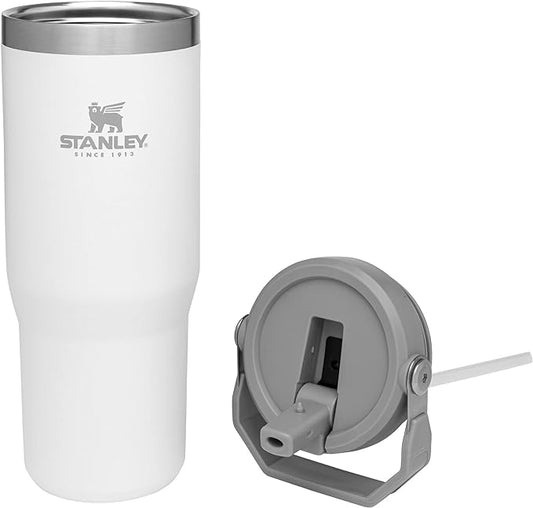 Stanley IceFlow Stainless Steel Tumbler with Straw - Vacuum Insulated Water Bottle for Home, Office or Car - Reusable Cup with Straw Leak Resistant Flip - Cold for 12 Hours or Iced for 2 Days (Polar)
